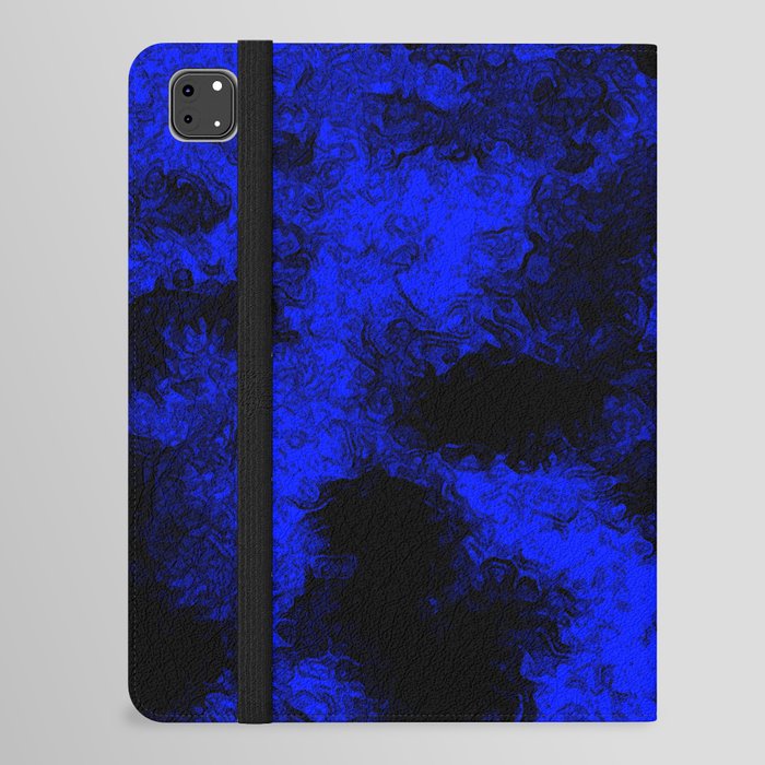 Blue neon and black modern decorative abstract design  iPad Folio Case