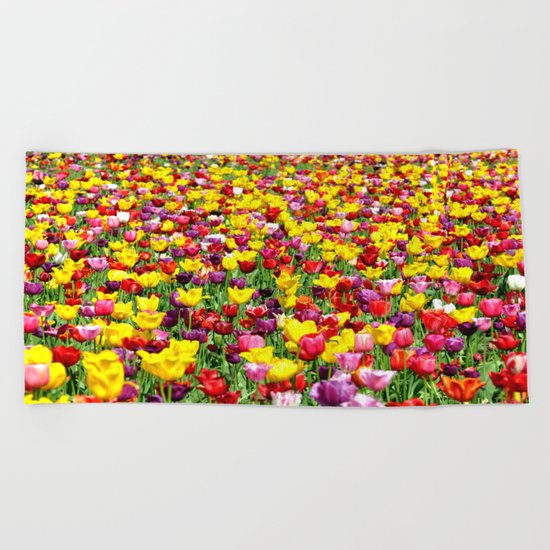SEA OF TULIPS Beach Towel