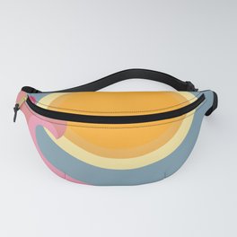 Overflow - Colourful Minimalistic Retro Style Double Wave Sunset Fanny Pack
