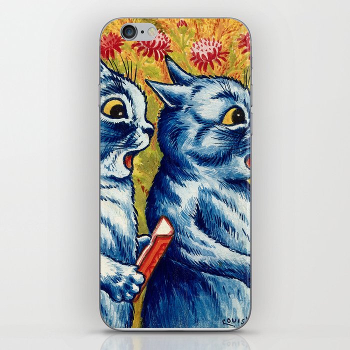 Three Cats Singing by Louis Wain iPhone Skin