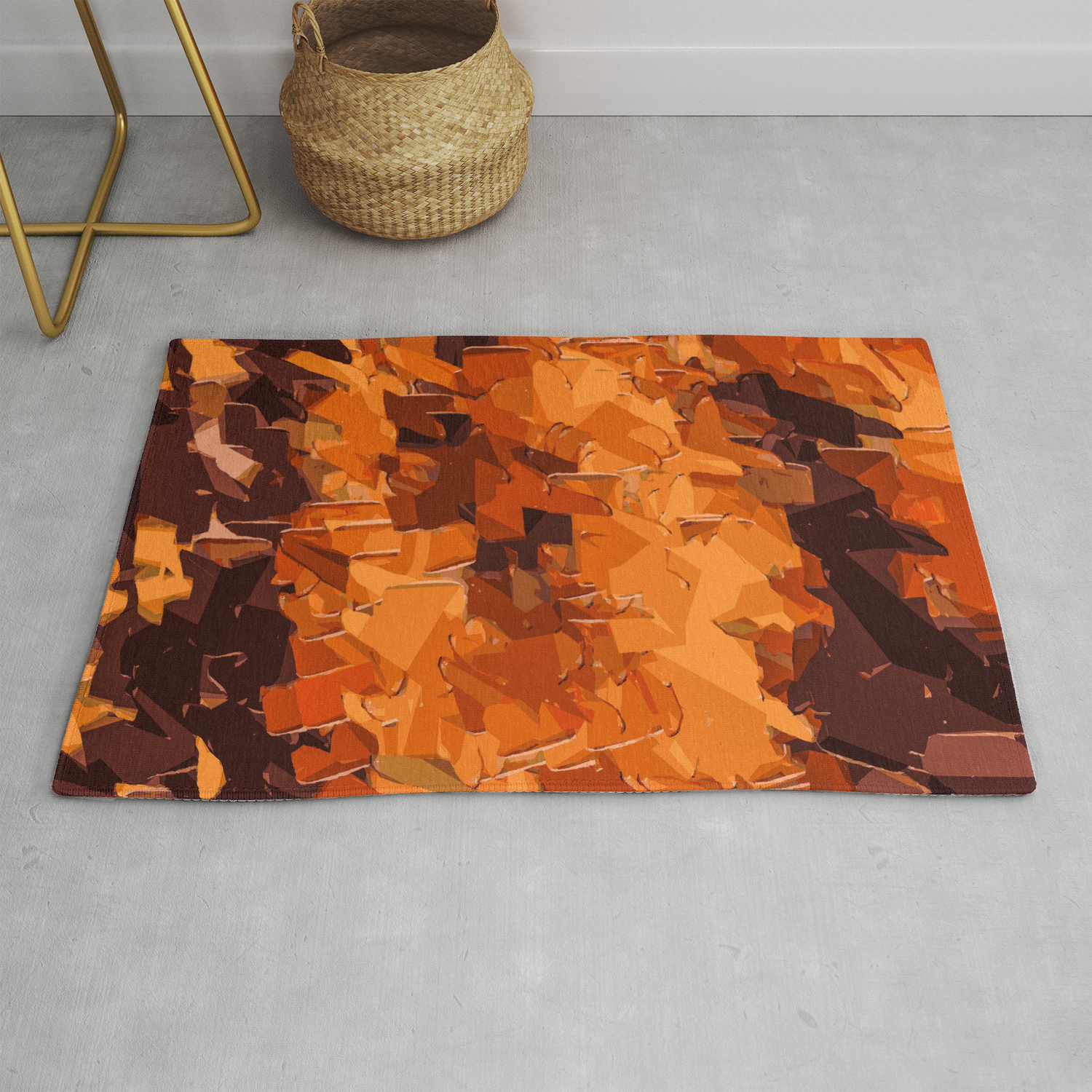 Brown And Dark Brown Painting Abstract Background Rug By Timla Society6