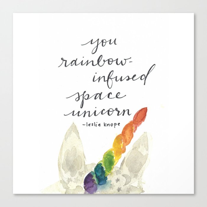 you rainbow-infused space unicorn Canvas Print