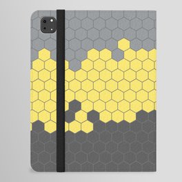 Honeycomb Gray Grey Yellow Hive iPad Folio Case