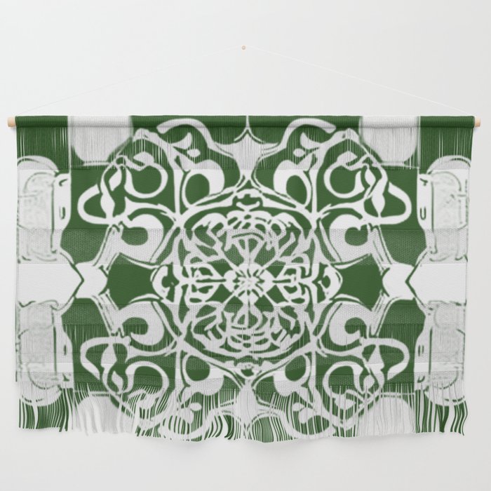 Dark Green and White Aesthetic Tile Wall Hanging