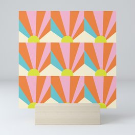 Modern retro sunset Mini Art Print