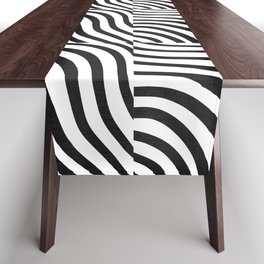 Black and White Striped Shells Table Runner
