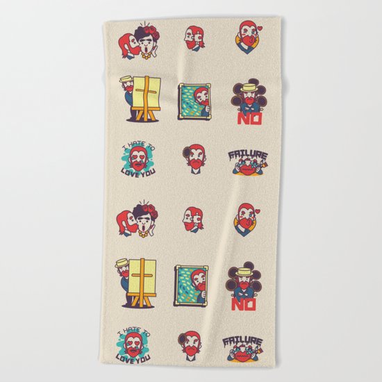 Van Gogh Stickers Beach Towel
