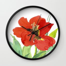 Flower. Poppy Wall Clock