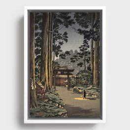 Tsuchiya Koitsu - Nikko Futarasan Temple - Japanese Vintage Woodblock Painting Framed Canvas