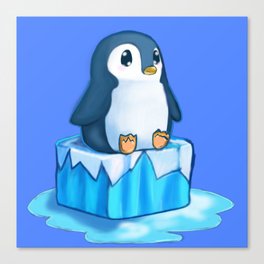Penguin on Ice Canvas Print