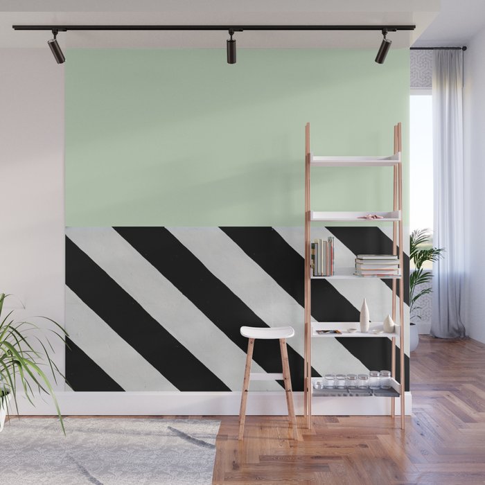 PARALLEL_LINES_GREEN_MINT Wall Mural