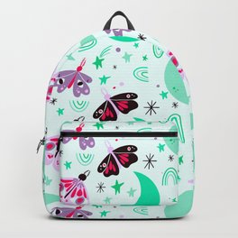 Moths and Moons - Green & Pink Backpack