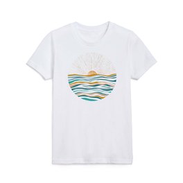The Sun and The Sea - Gold and Teal Kids T Shirt