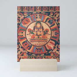 Tibetan Buddhist Mandala Moon God Chandra Mini Art Print