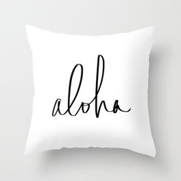 Aloha Hawaii Typography Throw Pillow