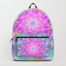 Glowing Lights Colorful Spiral Bright Mandala Abstract Art Backpack