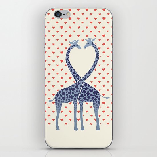 Giraffes in Love - a Valentine's Day illustration iPhone & iPod Skin