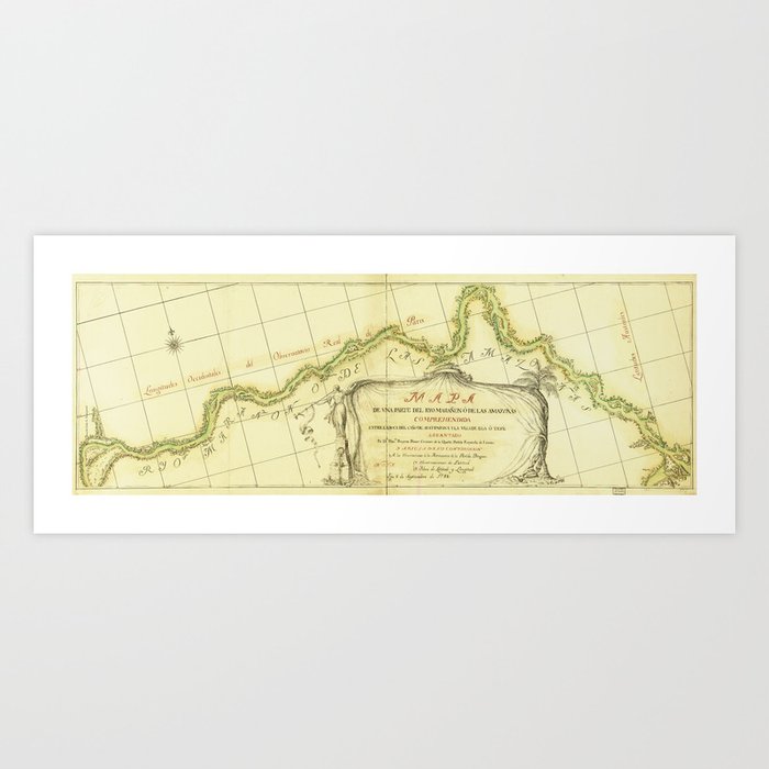 Map Of The Amazon River 17 Art Print By Thearts Society6