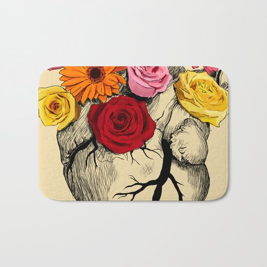 Flower Heart Bath Mat