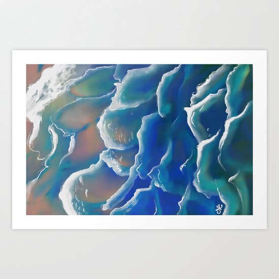 Water Coloring Time for Sea Art Print