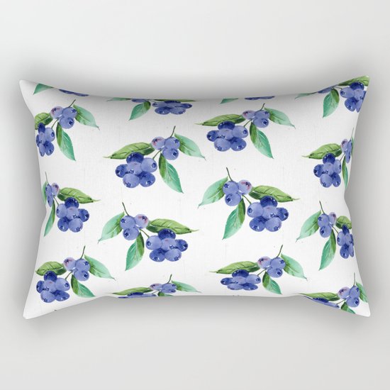 Blueberries Stripes Rectangular Pillow