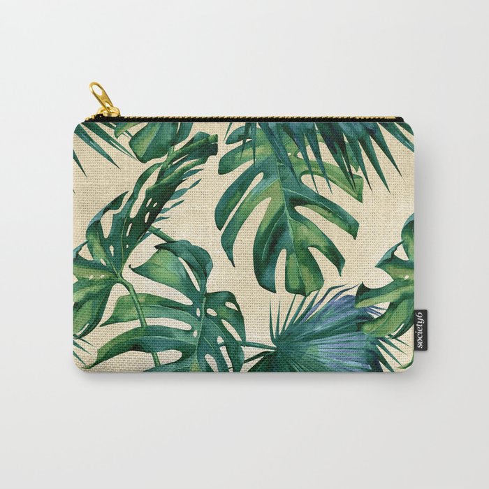 Tropical Island Republic Green on Linen Carry-All Pouch