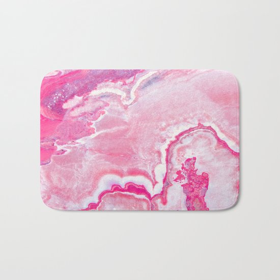 Pink onyx marble Bath Mat