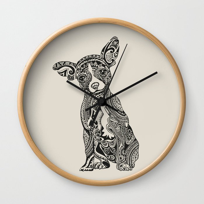 Polynesian Chihuahua Wall Clock