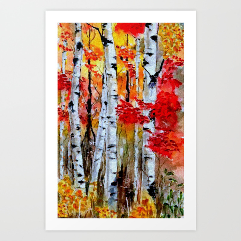 Birch Trees In Fall Art Print By Rafaelsalazar Society6