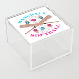 Gender Reveal Announcement Party Baseball Or Softball Acrylic Box