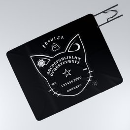 Meowija Board (black background) Picnic Blanket