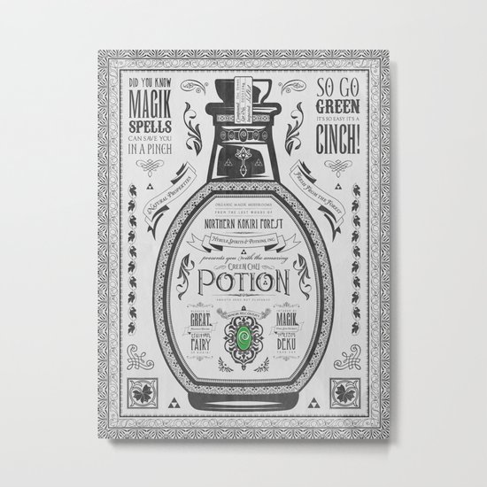 Legend of Zelda Green Chu Potion Advertisement Metal Print