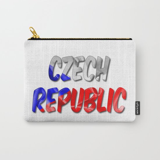 Czech Republic Word With Flag Texture Carry-All Pouch