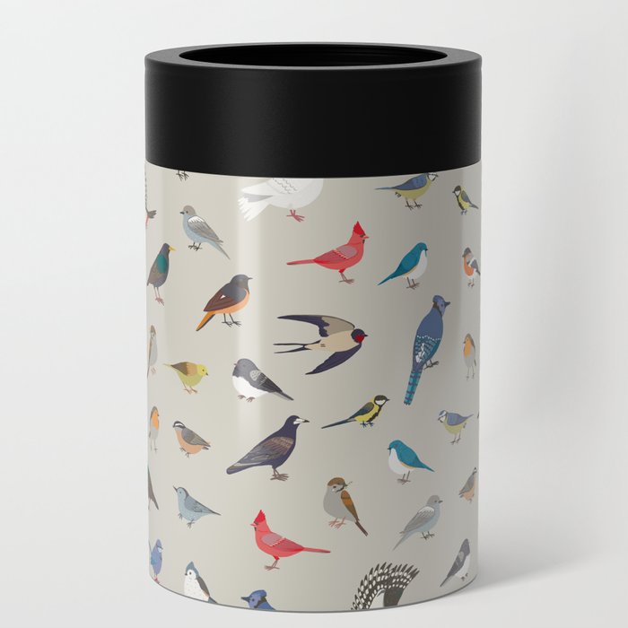 Garden Birds Pattern Can Cooler