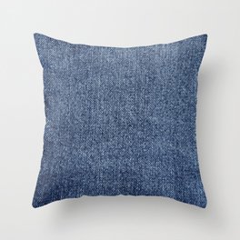 Blue Denim Throw Pillow