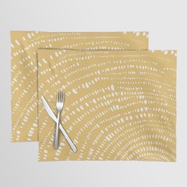 Tree Rings No 1 Line Art in Yellow Placemat