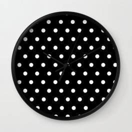 Polka dot black and white classic design Wall Clock