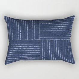 Lines III (Navy) Rectangular Pillow