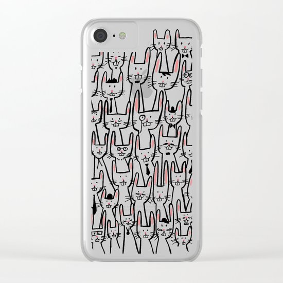 Bunny family Clear iPhone Case