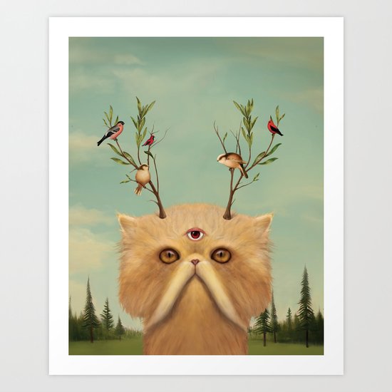 bastet cat deity patron of the forest animals art print by catalinanastase