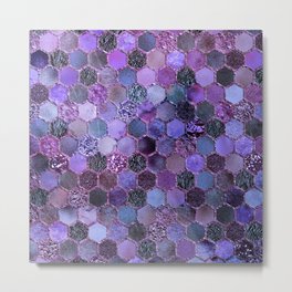 Purple geometric hexagonal elegant & luxury pattern Metal Print