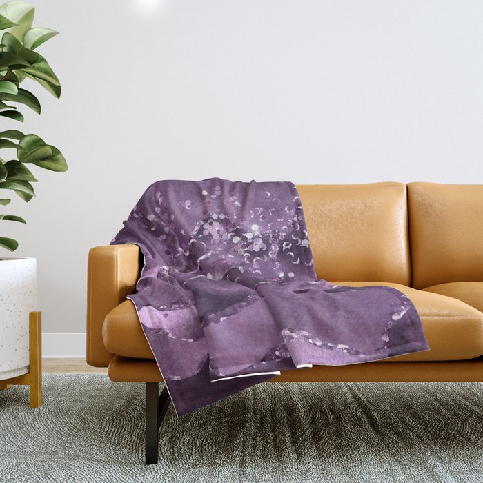 Purple Starry Agate Texture 03 Throw Blanket