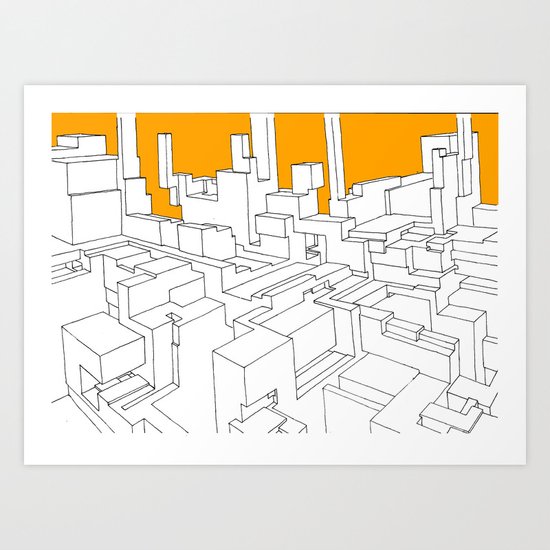1.01 b&w&o Art Print