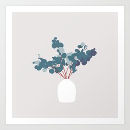 Vase with Eucalyptus Art Print