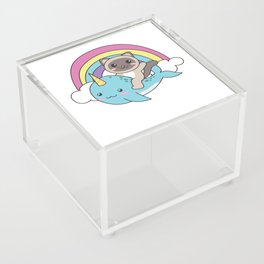 Narwhal Siam Cat Ocean Unicorn Kawaii Rainbow Acrylic Box