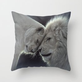 White Lion Love Throw Pillow