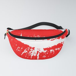 Red Sexy Lips Kiss Print Clipart Illustration Fanny Pack