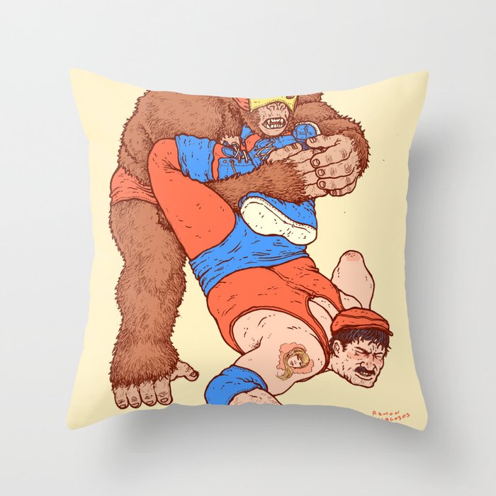 Gorilla Clutch Throw Pillow