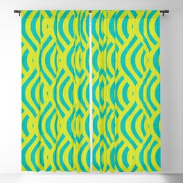 Cyber Lime And Teal Mid-Century Modern  Blackout Curtain