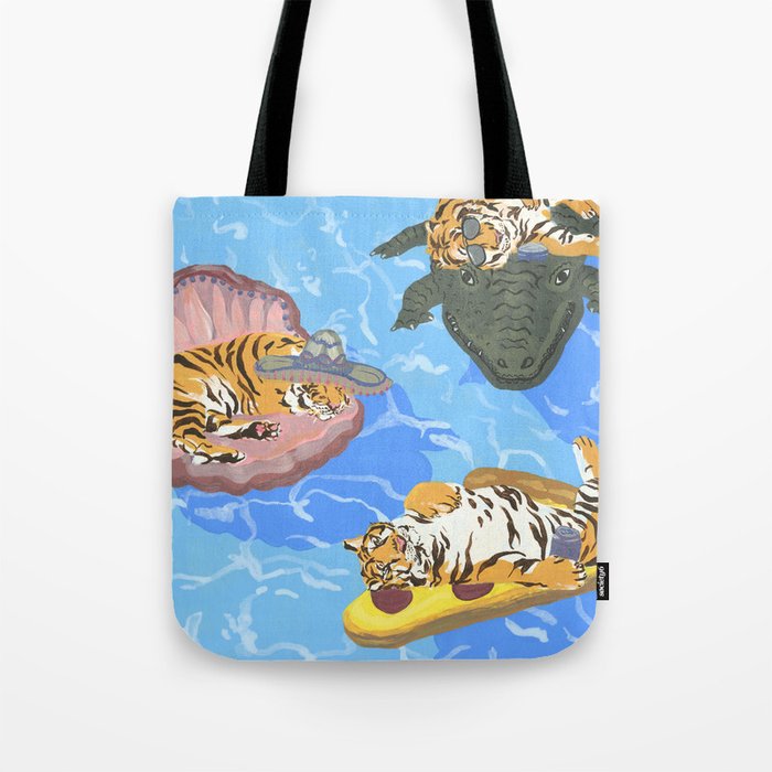 Pool Partiers (Pizza Clam Gator) Tote Bag